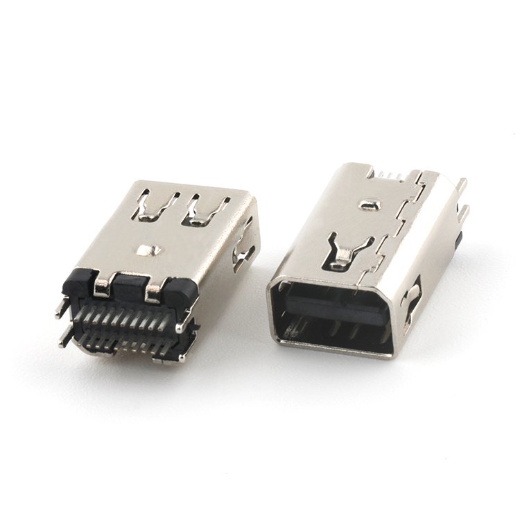 Vertical DIP Type 20P Mini DP Female Solder Connector