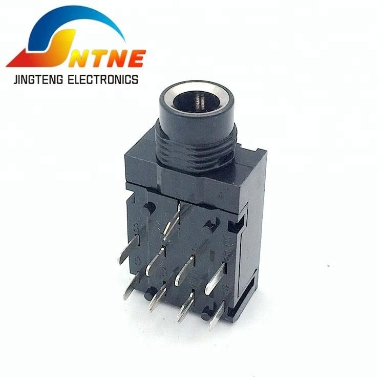 Stereo Pcb Mount 6.35 auto sound socket High Quality microphone connector 6.35mm PJ-606A Stereo output Guitar Amp speaker