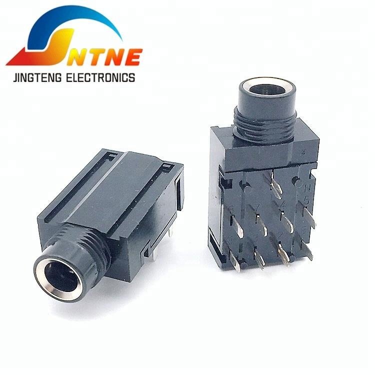 Stereo Pcb Mount 6.35 auto sound socket High Quality microphone connector 6.35mm PJ-606A Stereo output Guitar Amp speaker