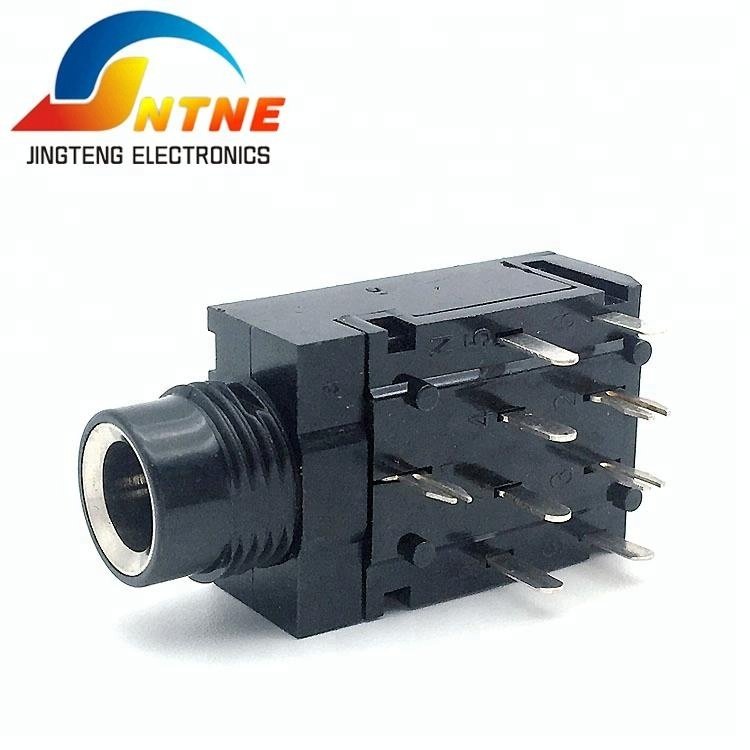 Stereo Pcb Mount 6.35 auto sound socket High Quality microphone connector 6.35mm PJ-606A Stereo output Guitar Amp speaker