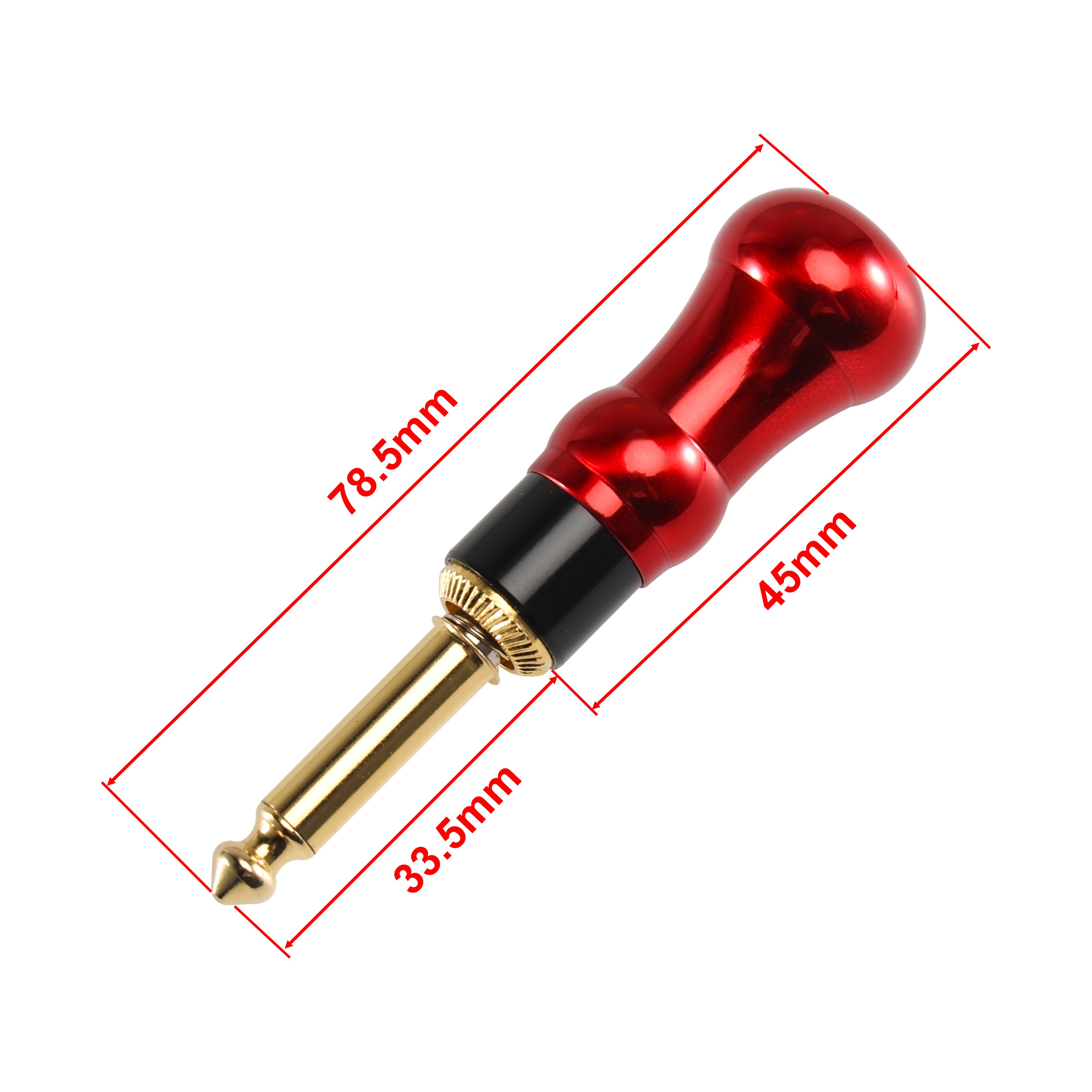 New Design Red 1/4 6.35mm Audio Mute Silent Mono TS Guitar Plug Jack Connector