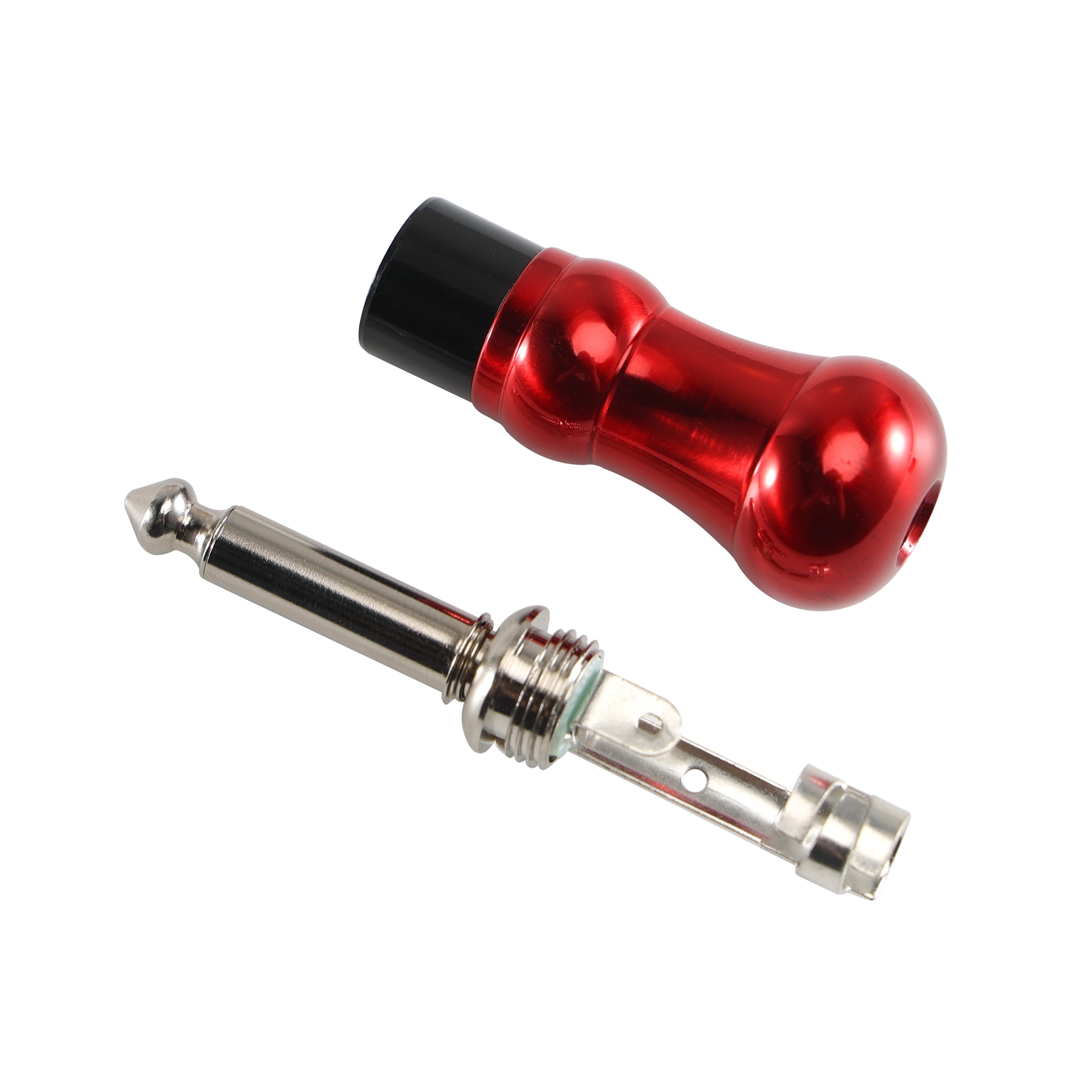 New Design Red 1/4 6.35mm Audio Mute Silent Mono TS Guitar Plug Jack Connector