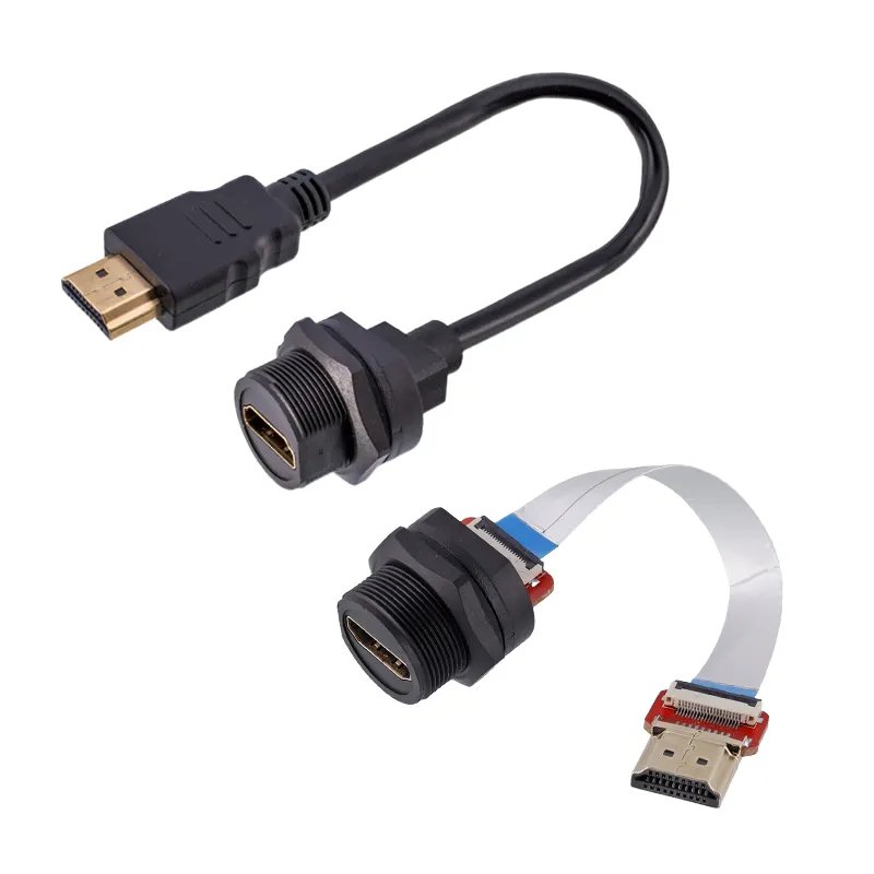 HDM Waterproof IP67 Panel Mount Socket 4K 60HZ aviation plug waterproof HDMII connector