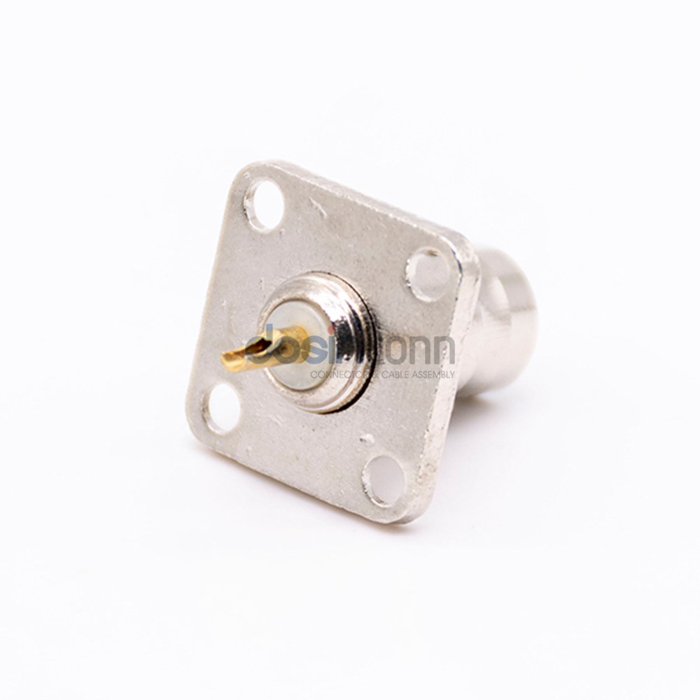 High Quality BNC Connector Female 4 Hole Flange Solder for Cable BNC Coaxial Connector