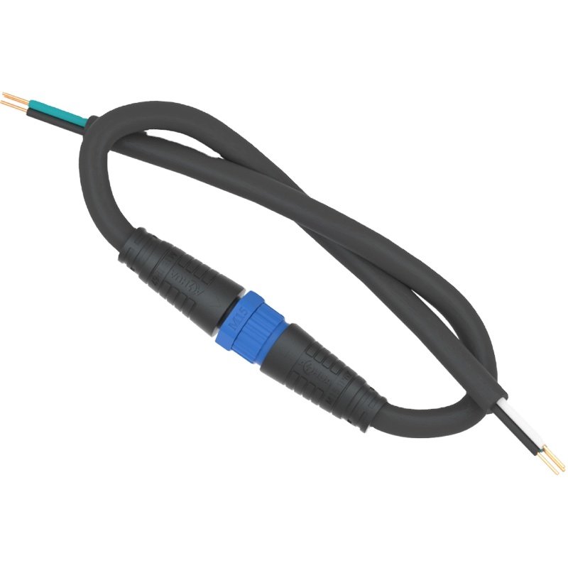 Outdoor UL/EU/UK Power Plug 2 ways Waterproof Cable Molded M15 Plastic Circular Female Connector IP68 For Lighting Project