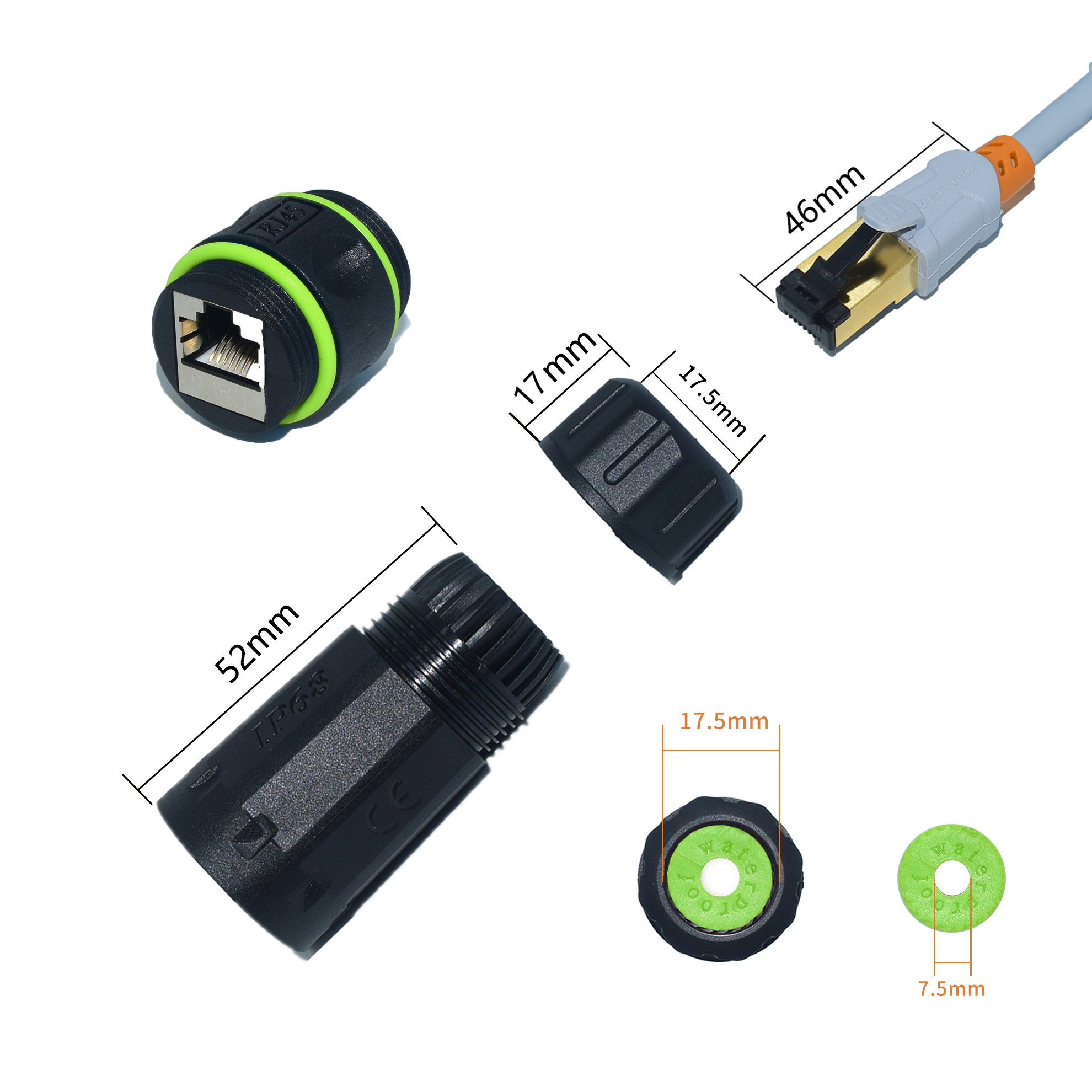 YXY RJ45 8Pin Ethernet LAN Waterproof Connector M23 Panel Mount CAT5E RJ45 Connector With Dust Shield Case IP68 Outdoor