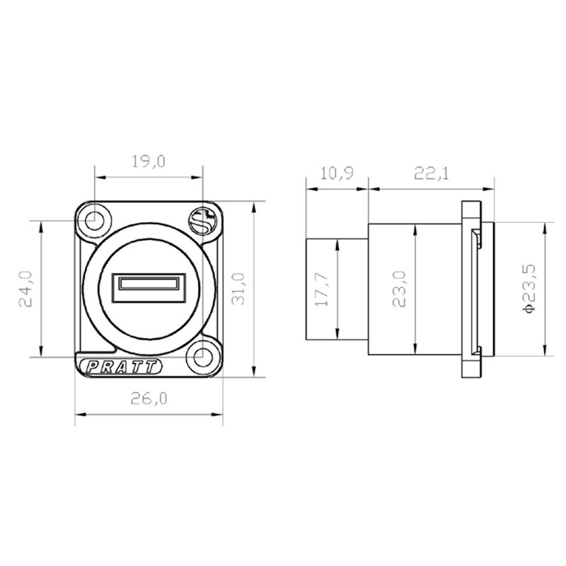 High Grade Luxury SUSB3.0 Docking Ecu Female Speakon Connector For Medical Equipment