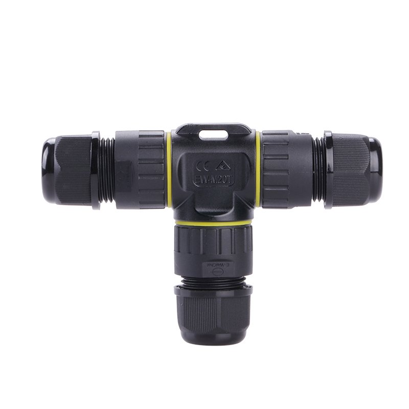 E-Weichat M20T Type 3/4 Pin Plastic Screw Fixing Led Strip Lighting Electrical IP68 Waterproof Cable Connector