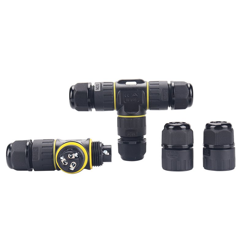 E-Weichat M20T Type 3/4 Pin Plastic Screw Fixing Led Strip Lighting Electrical IP68 Waterproof Cable Connector