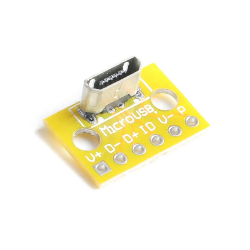 Vertical Usb MiCroUSB Micro Usb 2.0 Female Head A Connector 180 Degree Vertical 2.54MM Pcb Converter Adapter Breakout Board