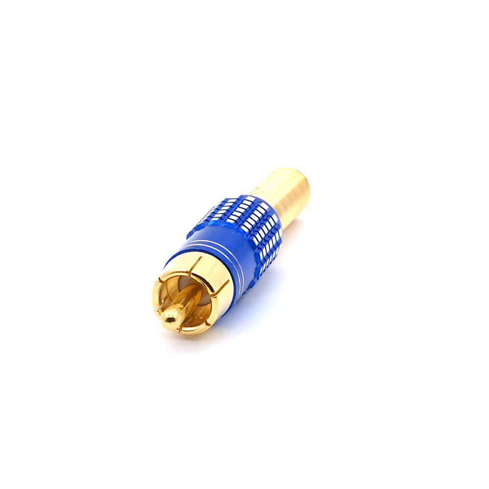 High End Quality Red Blue Audio Connector Jack RCA Male Plug Connector PIN Metal Gold Plated Plug In Speaker RCA Audio Jack
