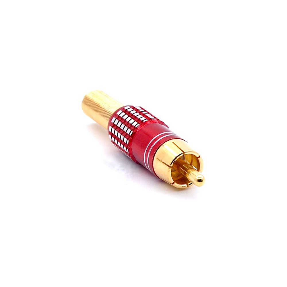 High End Quality Red Blue Audio Connector Jack RCA Male Plug Connector PIN Metal Gold Plated Plug In Speaker RCA Audio Jack