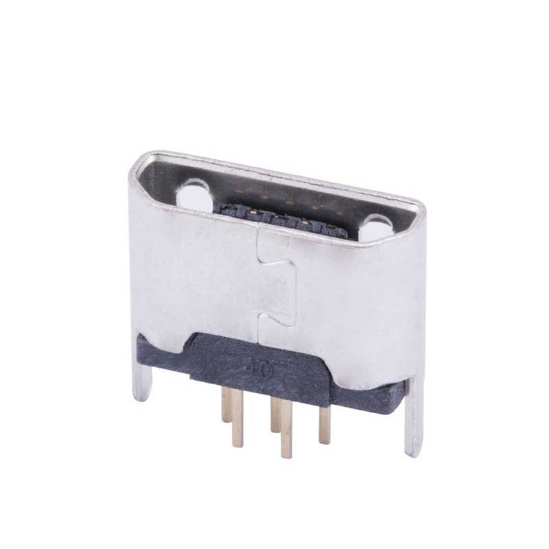 Micro 5P female connector 5.9mm pitch Mini usb female connector Vertical 180 degrees dip USB charging port