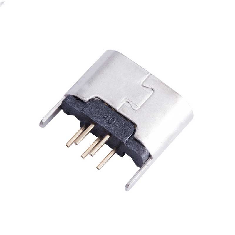 Micro 5P female connector 5.9mm pitch Mini usb female connector Vertical 180 degrees dip USB charging port