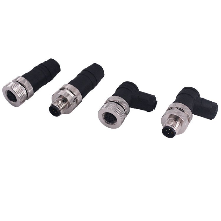 M12 IP67 connector 4pin 5pin male circle connectors without waterproof dc electric cable power jack pin connector