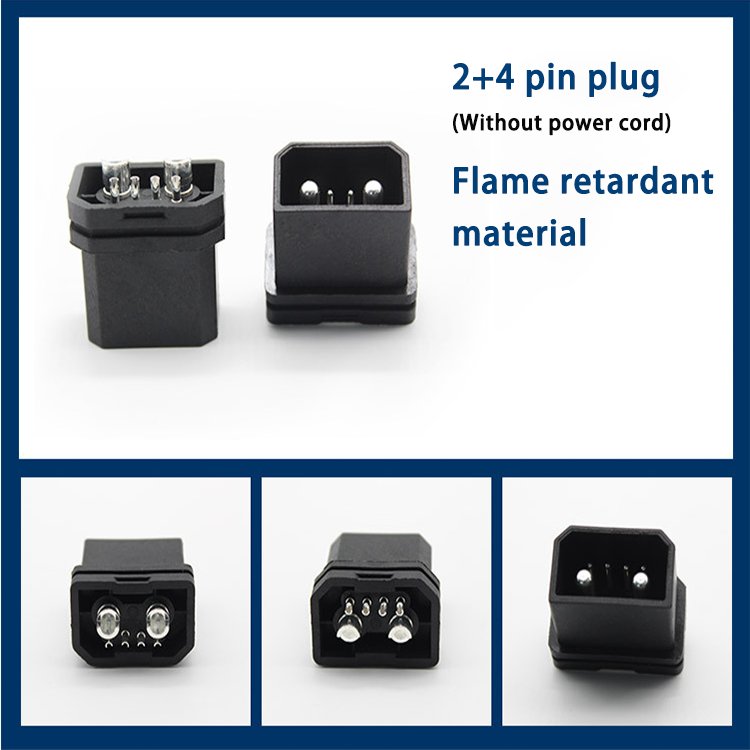 Factory Wholesale Electric Bike RC Battery Connector 5G FB3003 2+4 with Dust Cover Charger Plug Black Power Battery XLR Female