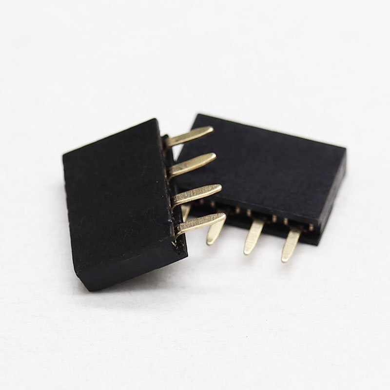 High quality custom spacing 2.54mm positions 02-40pins single female height 7.1mm gold plated pin female header pcb connectors