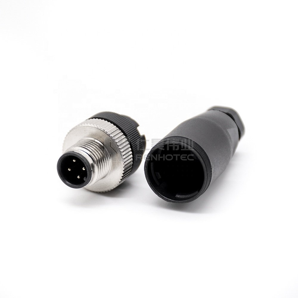 M12 4 Pin Connector M12 Field Plug Male Straight Cable Plug