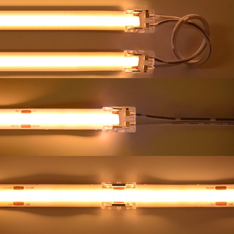 COXO cob led strip corner connectors 6mm 8mm 10mm 2 3 4 pin cob led strip connector