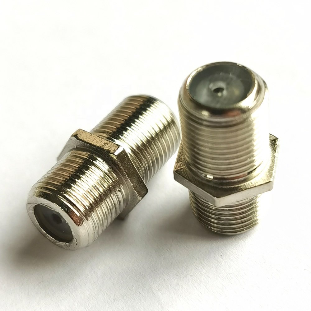 TV Antenna Cable Adapter - F-type Coupler / Joiner Female to Female Brass RF Rf Tv Coaxial F Female to Sma Male Connector Nickel