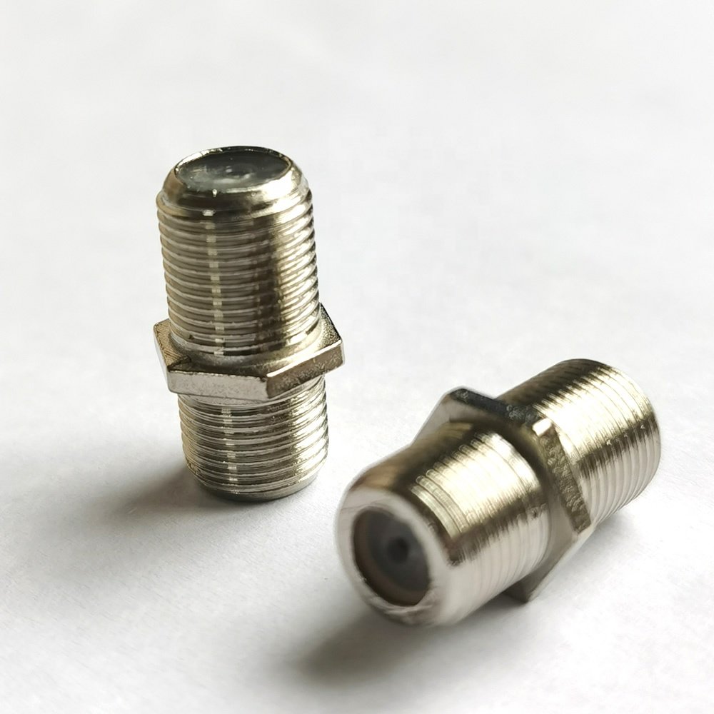 TV Antenna Cable Adapter - F-type Coupler / Joiner Female to Female Brass RF Rf Tv Coaxial F Female to Sma Male Connector Nickel
