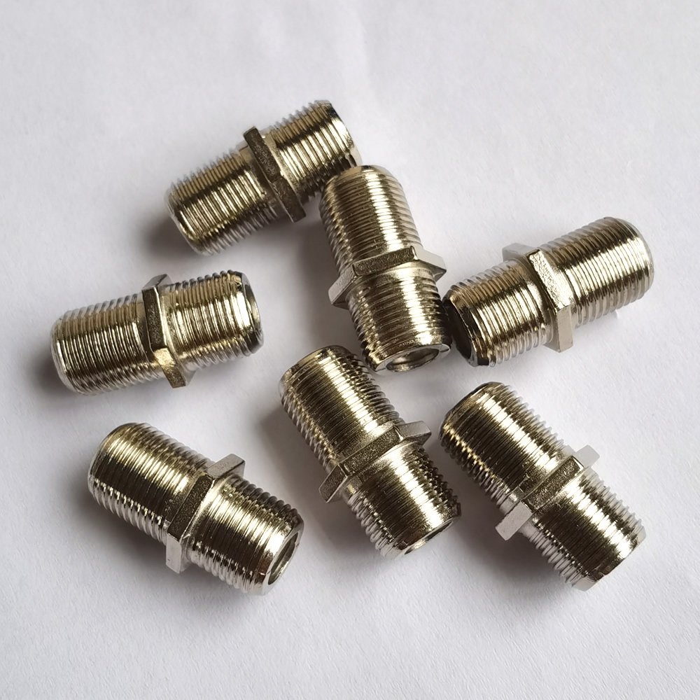TV Antenna Cable Adapter - F-type Coupler / Joiner Female to Female Brass RF Rf Tv Coaxial F Female to Sma Male Connector Nickel