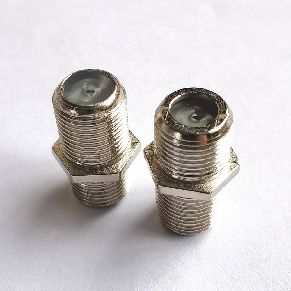 TV Antenna Cable Adapter - F-type Coupler / Joiner Female to Female Brass RF Rf Tv Coaxial F Female to Sma Male Connector Nickel