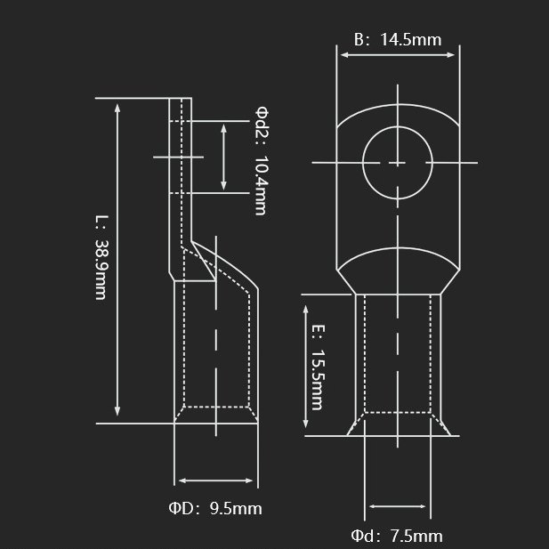 SC Heavy Duty Bell Mouth Copper Jgb Copper Connecting Crimp Wire Battery Eyelet Terminals Connector Flare Ring Cable Lug