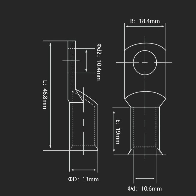 SC Heavy Duty Bell Mouth Copper Jgb Copper Connecting Crimp Wire Battery Eyelet Terminals Connector Flare Ring Cable Lug