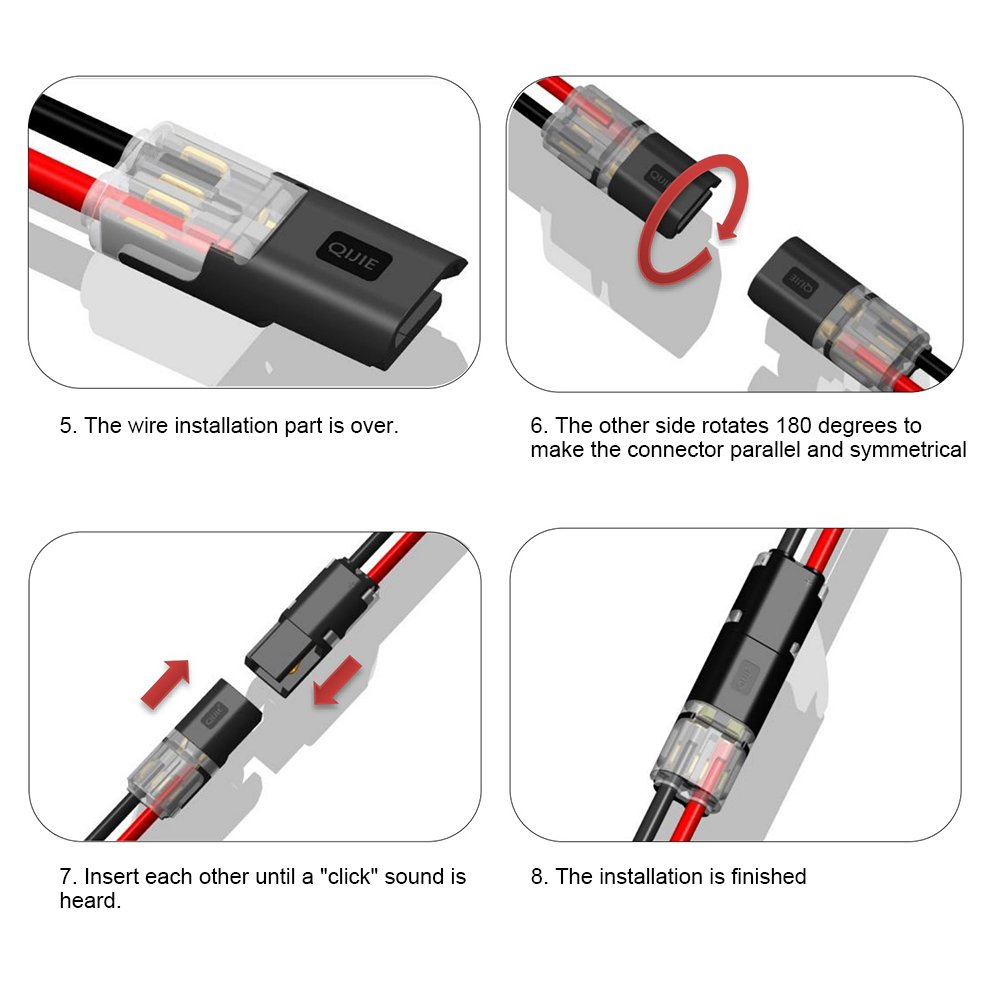 Pluggable Wire Connectors Pin 2 Way Universal Compact wiringTerminals Double Wire Plug-in Connector For model railroad wiring