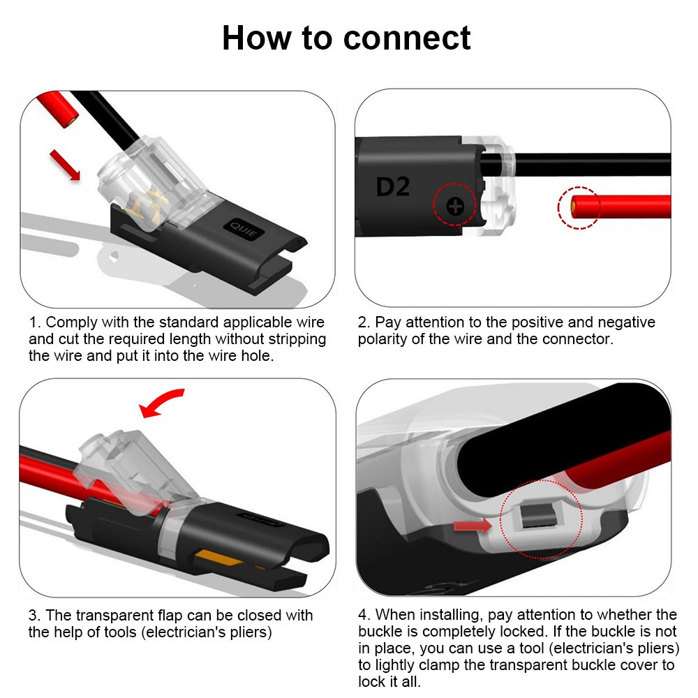 Pluggable Wire Connectors Pin 2 Way Universal Compact wiringTerminals Double Wire Plug-in Connector For model railroad wiring