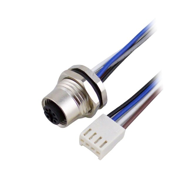 PG9 M16 thread front fasten screw locking mounting pcb connector m12 with 5 pin molex connector jst housing wire harness