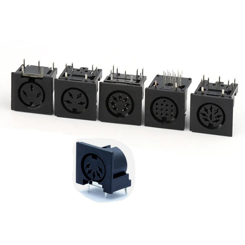 Pcb Mount din socket connector Jack Audio 2A 100V 4/5/6/7/8/10/13/15 pin DS Female Din Socket DS4-01 Din Connector