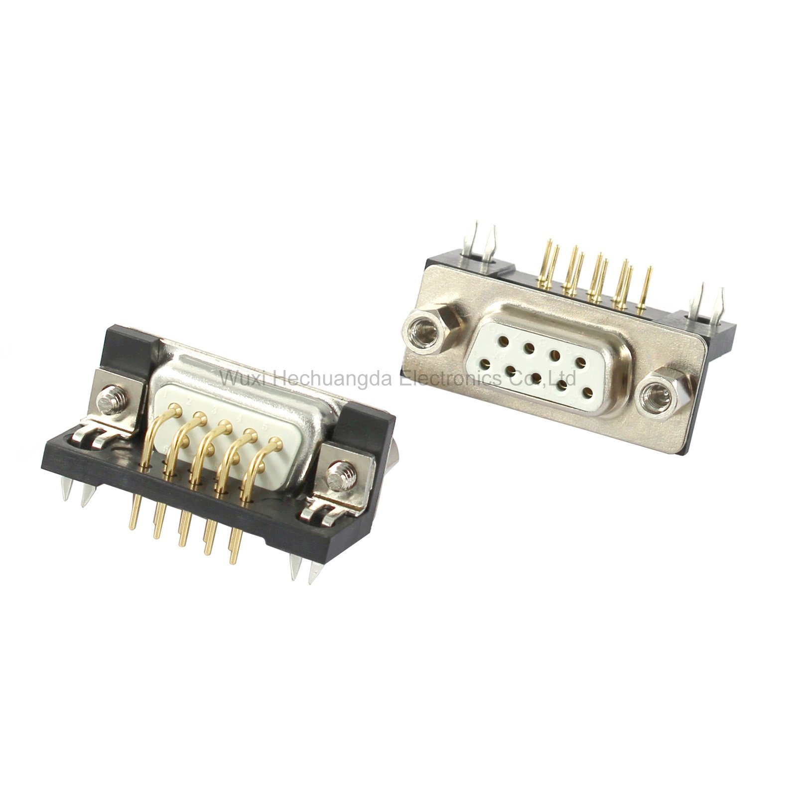 Black DR9 90-degree Curved Needle Male female Connector Serial Port RS232 Connector 9Pin DR9 connector