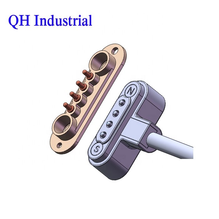 Ce Certificated Magnetic 4Pin Pogo Pin Power Connector for Mobile Phone