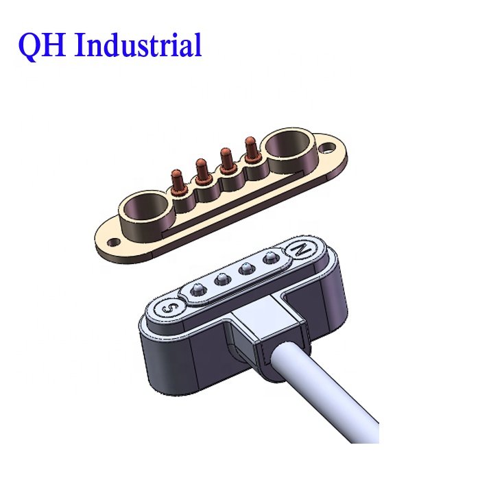 Ce Certificated Magnetic 4Pin Pogo Pin Power Connector for Mobile Phone