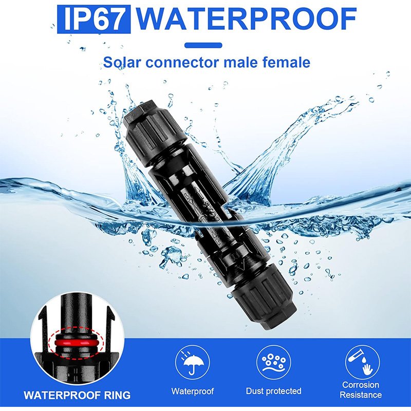 High quality IP67 Waterproof 1P Connectors with Spanners Solar Panel Cable Connectors Male/Female 1P connector solar