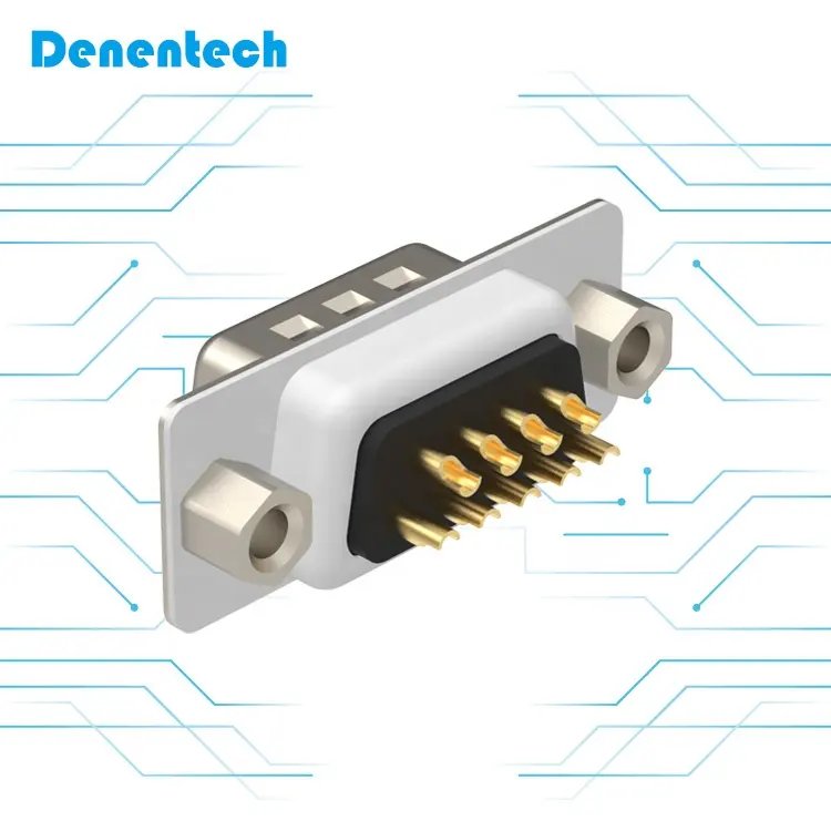 Denentech db9 d-sub waterproof connector 9/15/25/37 Pins D-sub Male Dual Row Solder Type d-sub 9pin connector