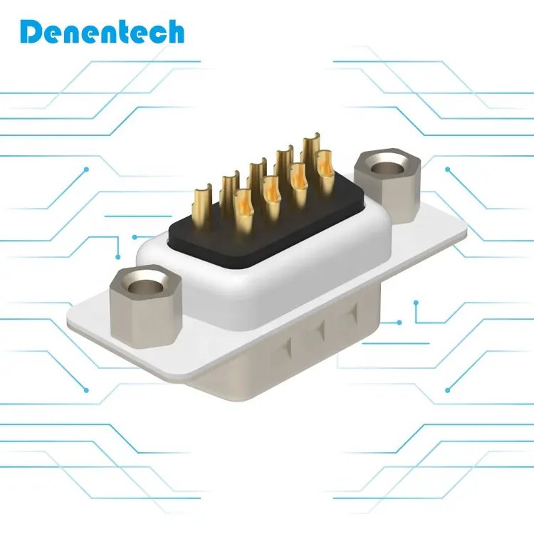 Denentech db9 d-sub waterproof connector 9/15/25/37 Pins D-sub Male Dual Row Solder Type d-sub 9pin connector