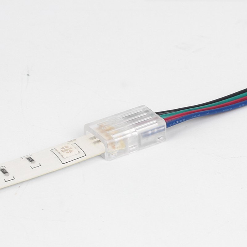 MA4P-10-1 Spot LED soft light strip crystal buckle connector 10mm RGB-4 pin board wiring (single head), single side outlet