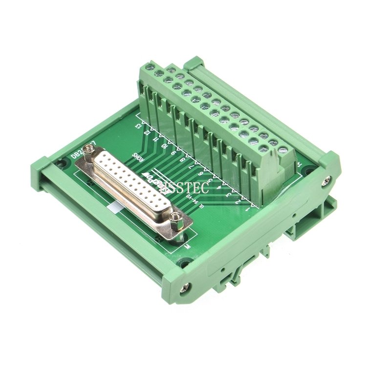 DB25 male/female socket to terminal block adapter pcb board D-SUB 25pin connector converter Din Rail Mounting