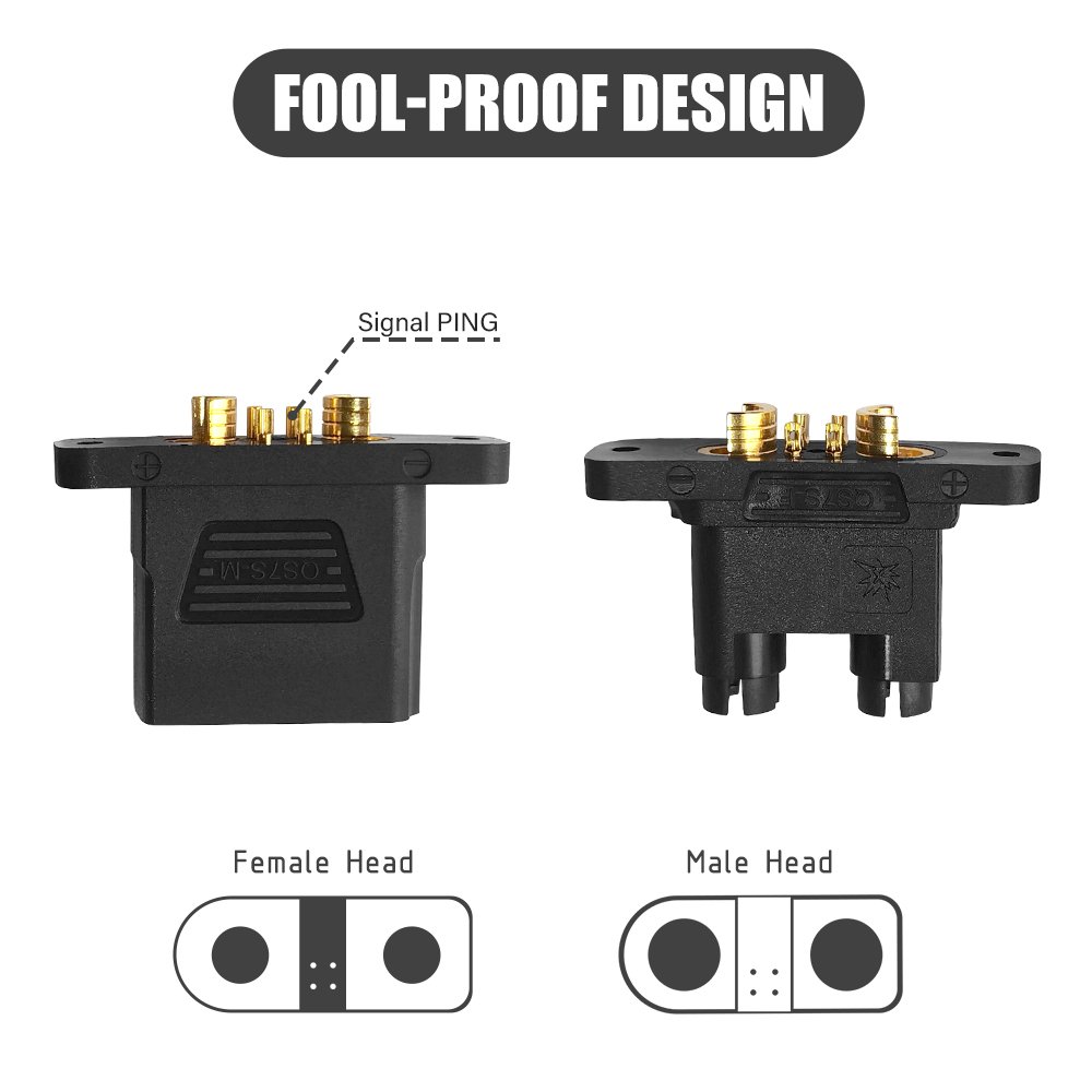 Factory Supply QS7-S AntiSpark Battery Connector High Current Gold Plating Plug for RC Car Plant Agriculture Drone