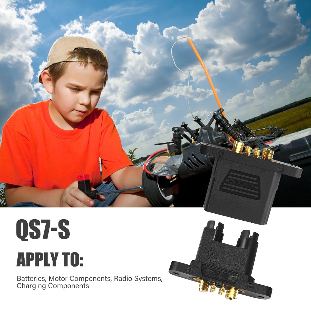 Factory Supply QS7-S AntiSpark Battery Connector High Current Gold Plating Plug for RC Car Plant Agriculture Drone