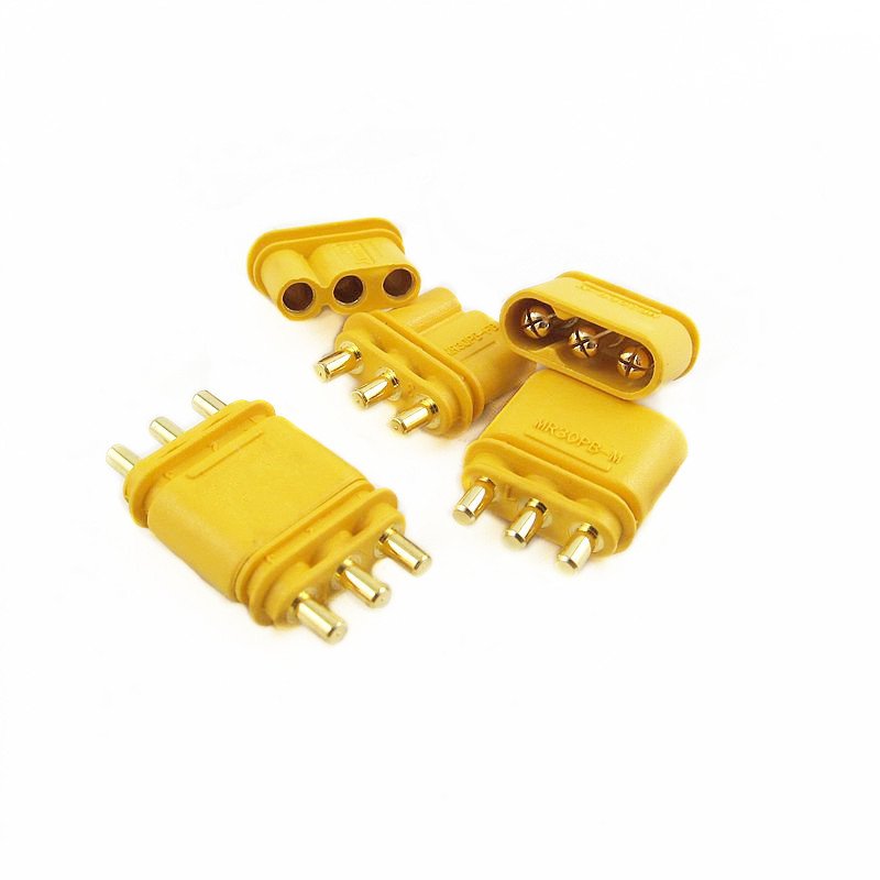 Amass Upgrade Of Xt30 Connectors Mr30 Plug Female Male Gold Plated Bullet Connector With Sheath For Rc Lipo Battery MR30-F MR30-