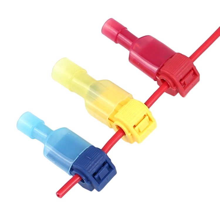 120PCS Electrical Nylon Fully Insulated Solderless T-Tap Quick Splice Lock Wire Male Spade Disconnects Terminals Connector Kit