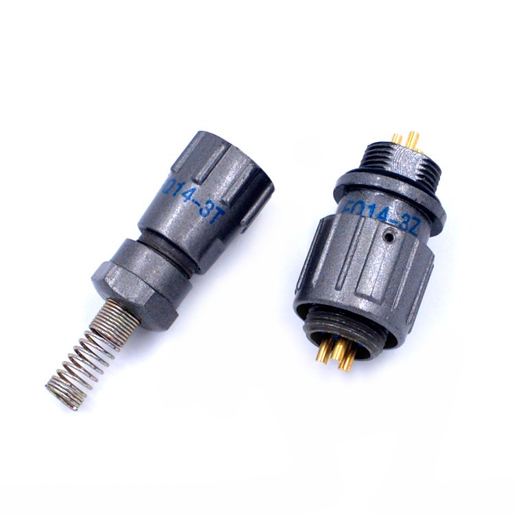 FQ14-3T aluminum Aviation circular connector backshell with spring