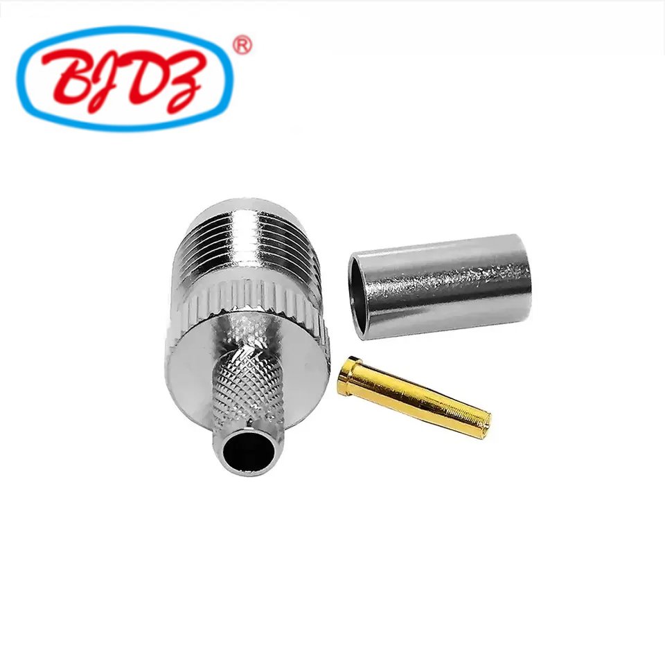 Factory supply TNC female jack crimp for LMR200 LMR195 RG223 RG58 RG303 RG400 RG142 coaxial cable RF Coaxial Coax Connectors