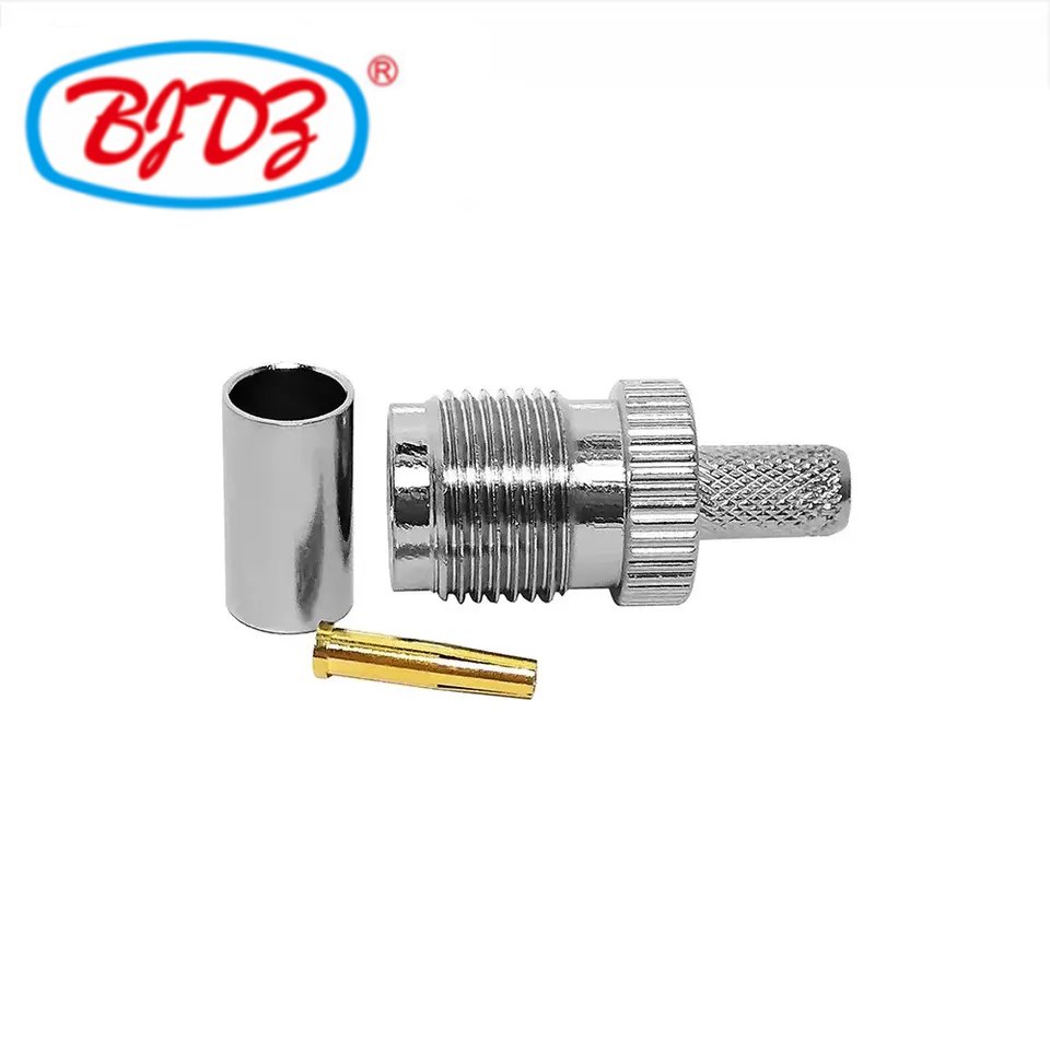 Factory supply TNC female jack crimp for LMR200 LMR195 RG223 RG58 RG303 RG400 RG142 coaxial cable RF Coaxial Coax Connectors
