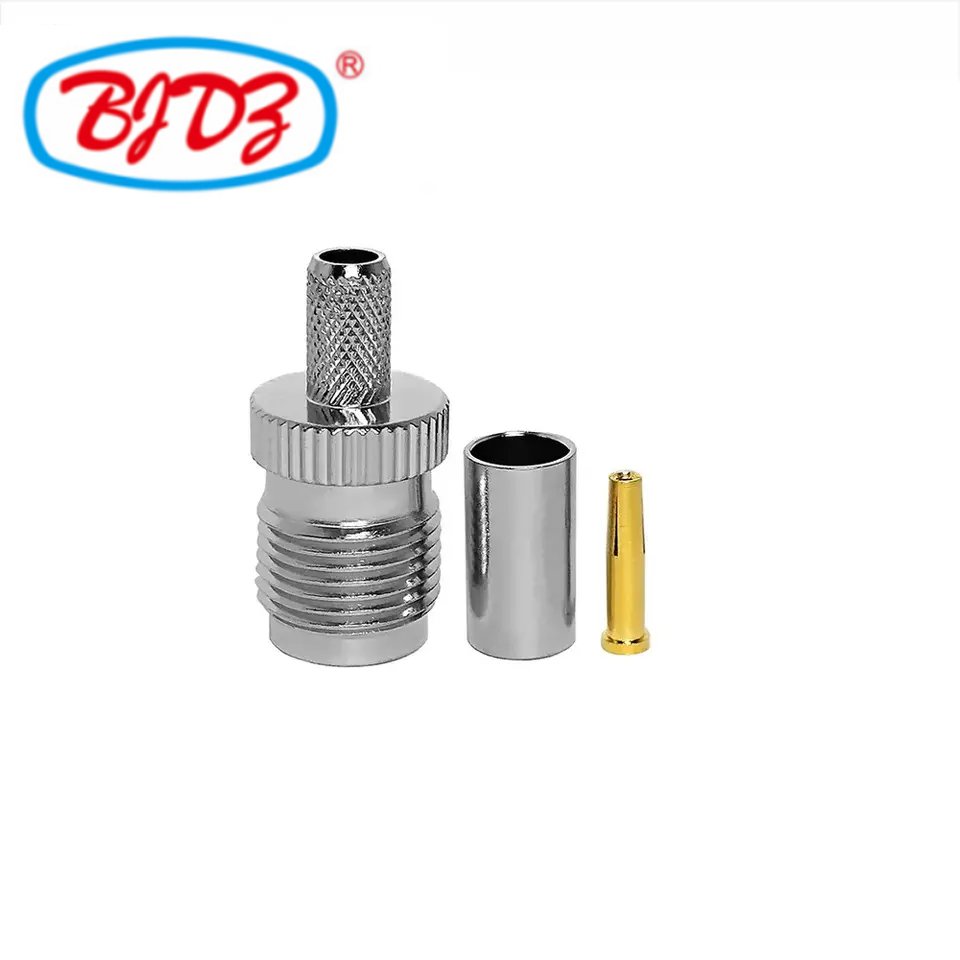 Factory supply TNC female jack crimp for LMR200 LMR195 RG223 RG58 RG303 RG400 RG142 coaxial cable RF Coaxial Coax Connectors