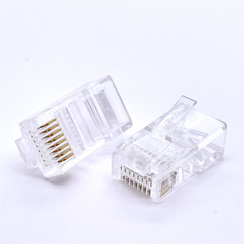 Soulin Ethernet LAN Rj45 Connector Cat5e Pass Through 8P8C Modular Plug UTP 1.0 Rj45 Cable Connector For Laptop